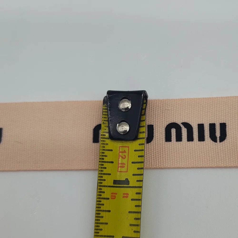 Authentic MIU MIU 2 (Two) Yds Continuous Logo Ribbon 4/5" Nude Blush Wide - Picture 4 of 4